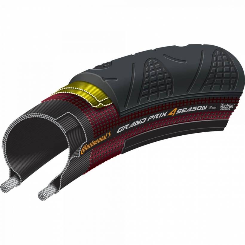 Cubierta plegable Continental - GP 4 Season 700x25mm negro