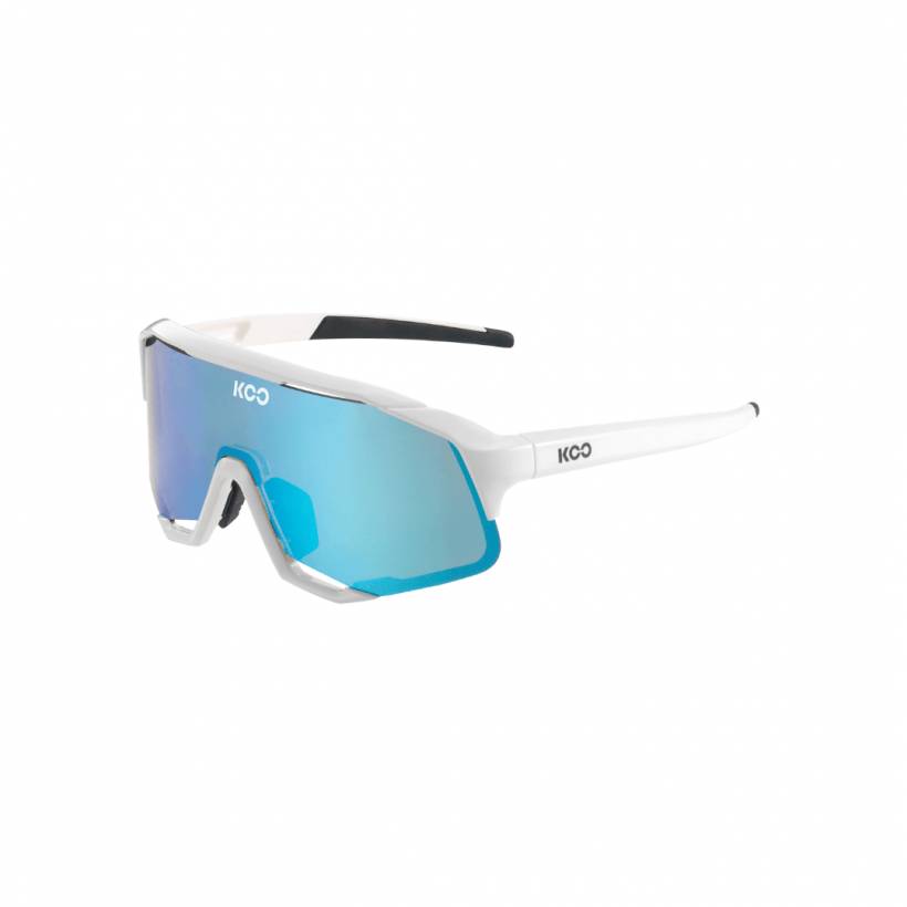 KOO Demos Weiße Brille Türkisblaues Objektiv