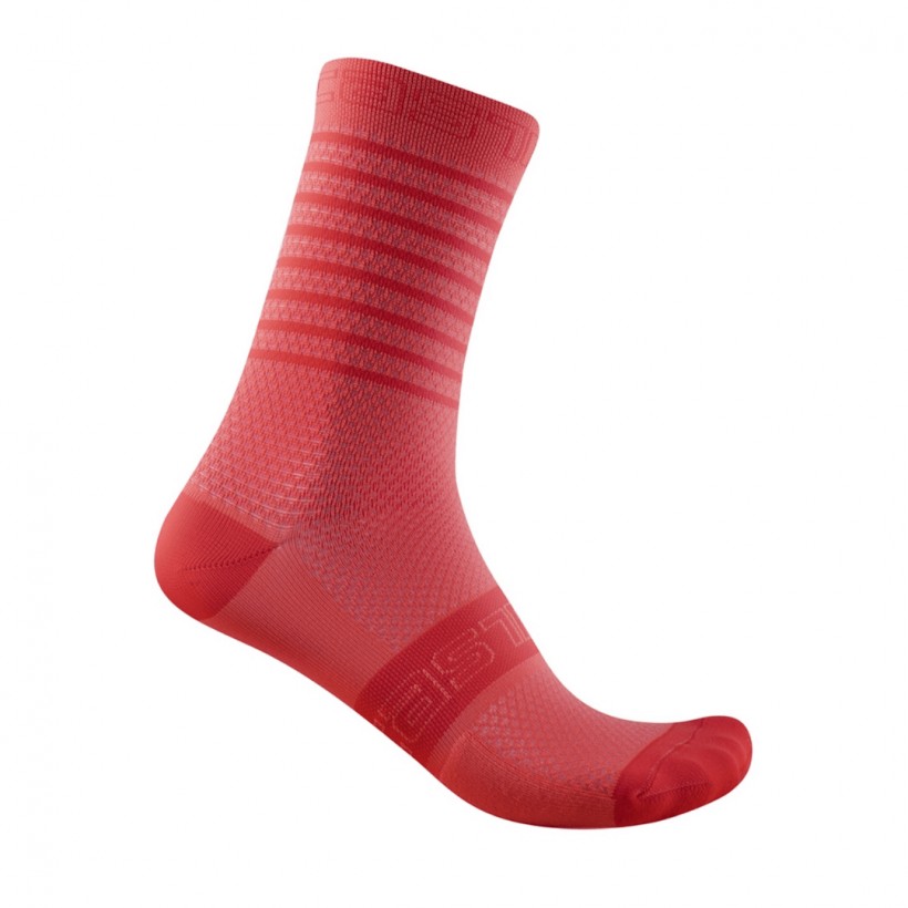 Castelli Superleggera W12 meias rosa brilhante
