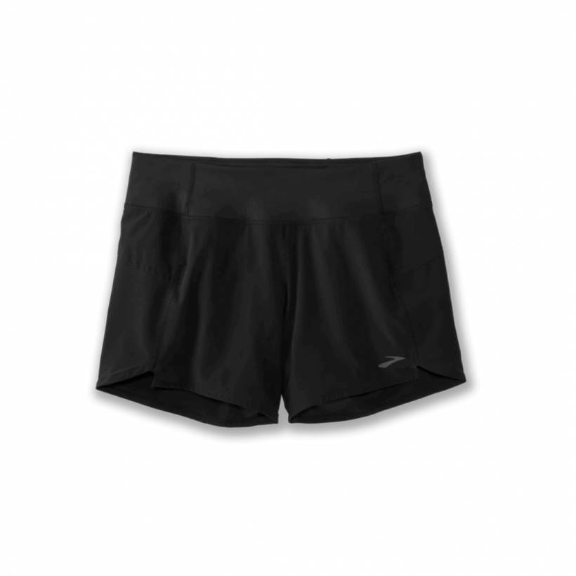 Shorts femininos pretos curtos Brooks Chaser 5 "