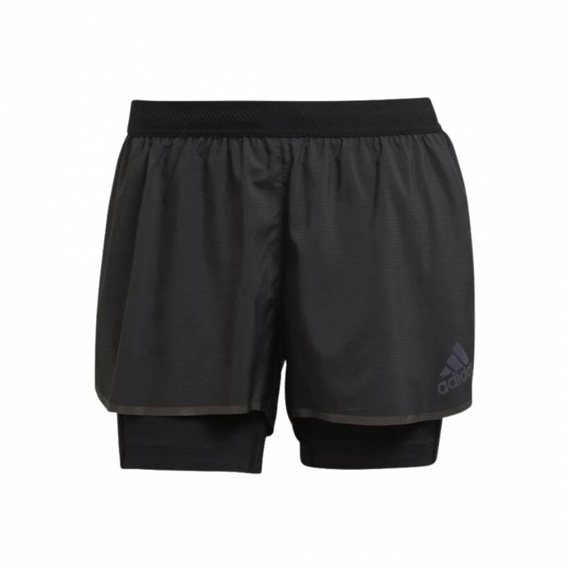 Adidas Adizero 2 In 1 Shorts Schwarz Damen