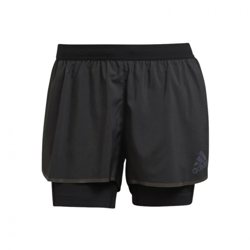 Pantaloncini Adidas Adizero 2 In 1 Nero Donna