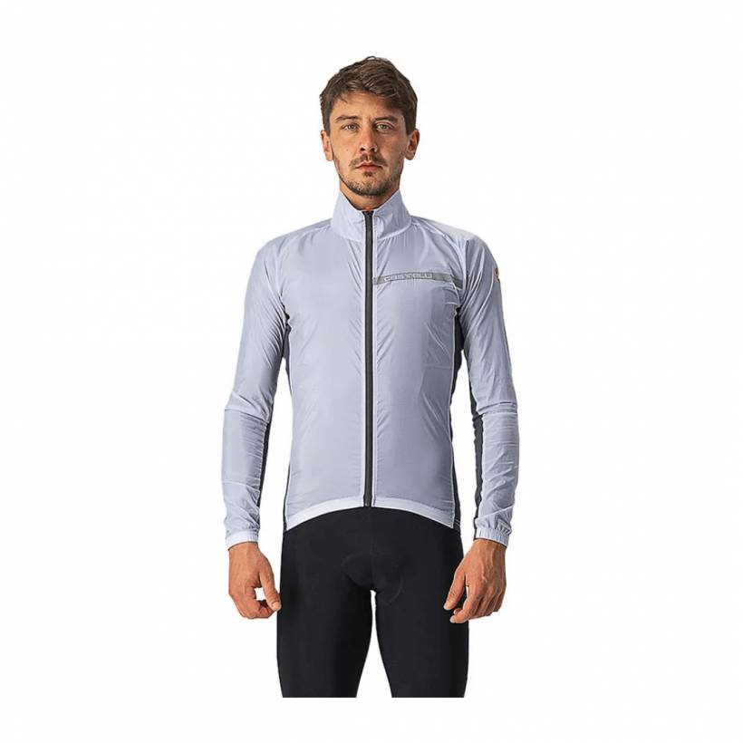 Veste Coupe-Vent Stretch Castelli Squadra Gris Argent