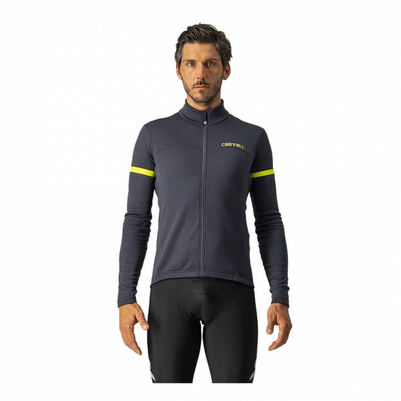 Maillot Castelli Fondo 2 FZ Manga Larga Gris Oscuro