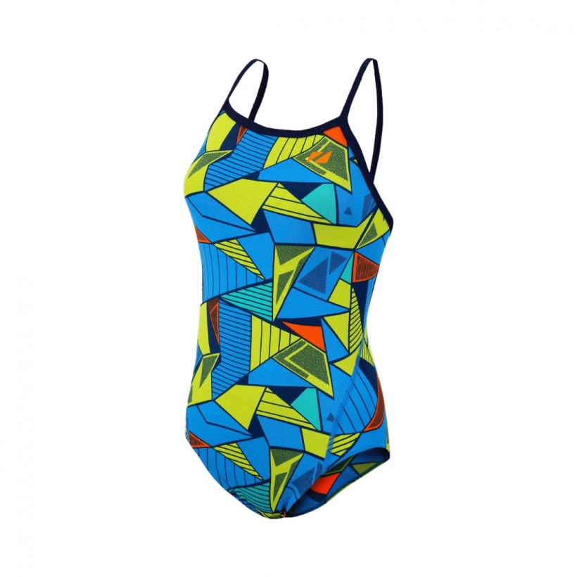 Zone3 Prism 2.0 Strap Back Damen Badeanzug Blau Grün