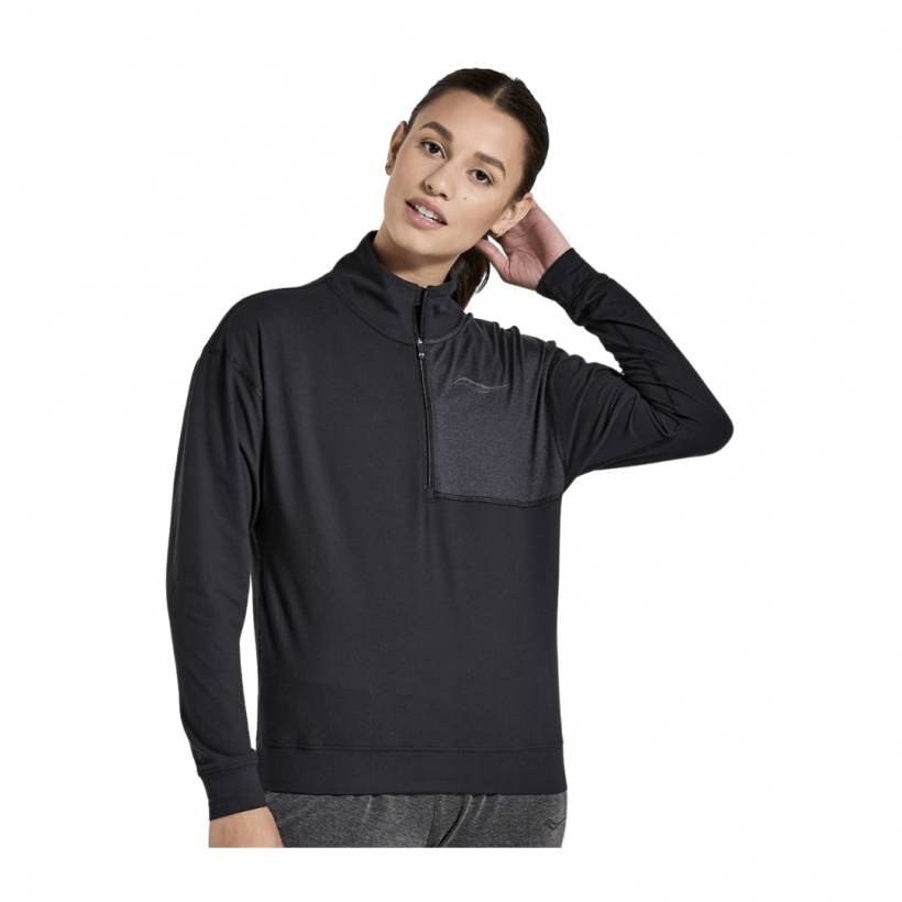 Chemise Saucony Sunday 1/4 Zip Noir Femme