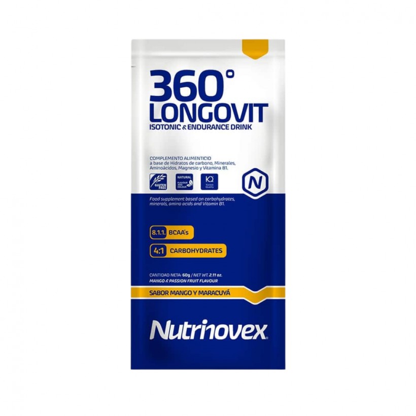 Nutrinovex Longovit 360 Bevanda al Gusto di Mango Maracuya 12 Dosi Singole