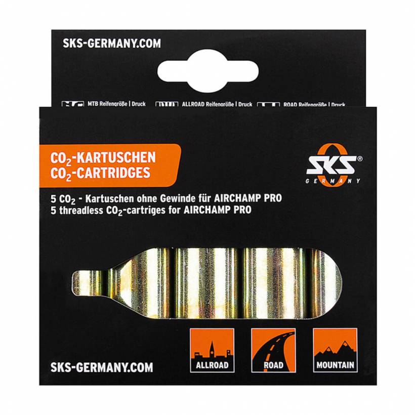 SKS Airchamp CO2 cartridge without thread 16 g (5 pcs)