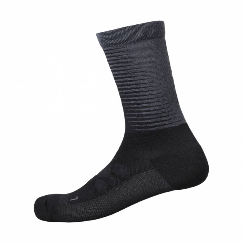Lange Socken Shimano S-Phyre Merino Schwarz Grau