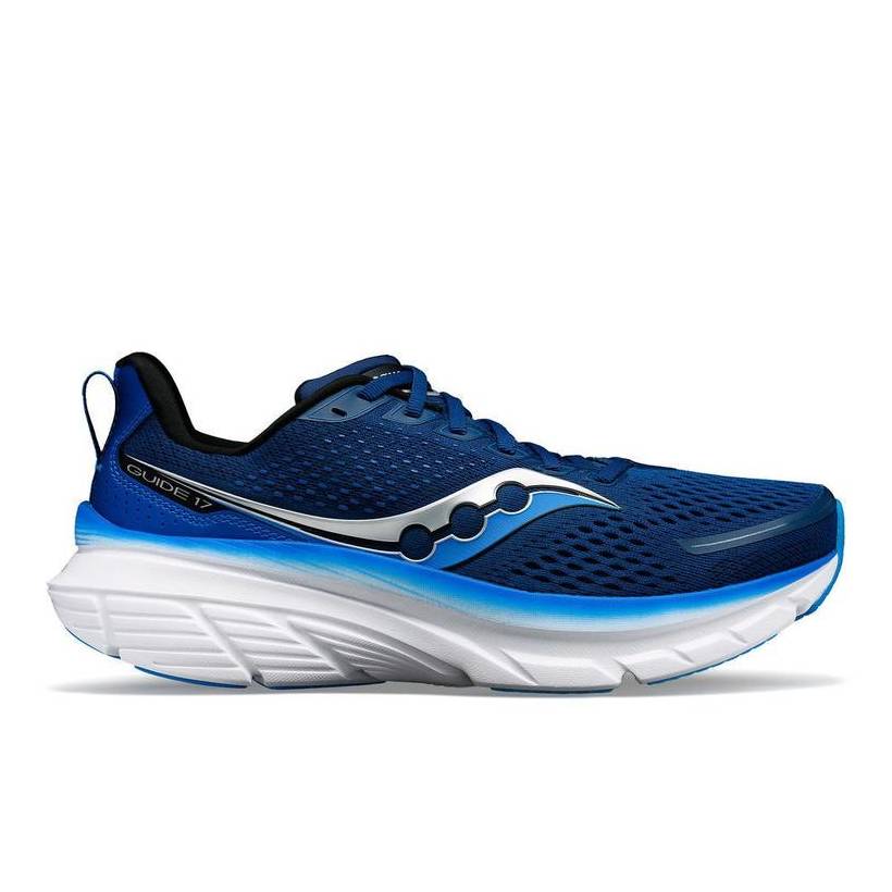 Chaussures Saucony Guide 17 Large Bleu Blanc