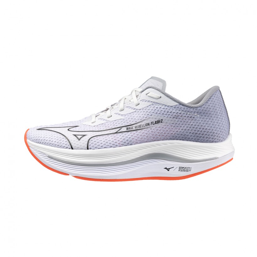 Tênis Mizuno Wave Rebellion Flash 2 Cinza Branco 