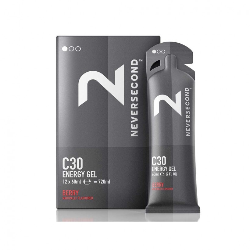 Gel Energético Neversecond C30 Berry Caixa com 12 Unidades