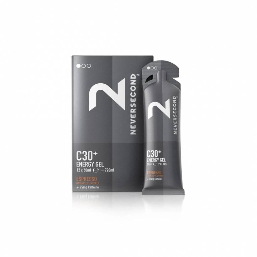 Gel Énergétique Neversecond C30+ Espresso 75mg Caféine Boîte 12 unités