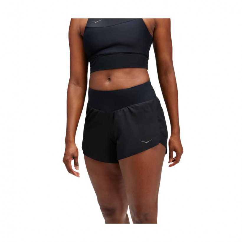 Pantalón Corto Hoka Glide 10cm Negro Mujer