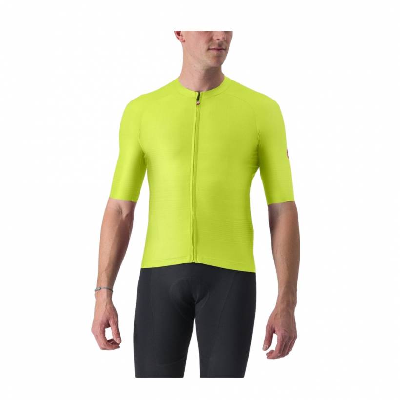 Camisa Castelli Aero Race 6.0 Manga Curta Amarelo Preto