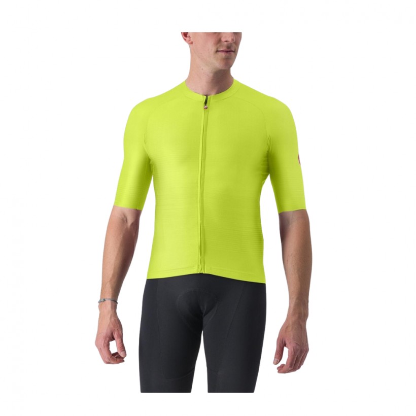 Maillot Castelli Aero Race 6.0 Manches Courtes Jaune Noir