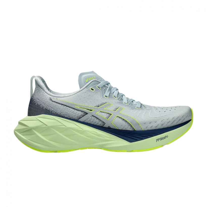 Baskets Asics Novablast 4 Gris Vert  Femme