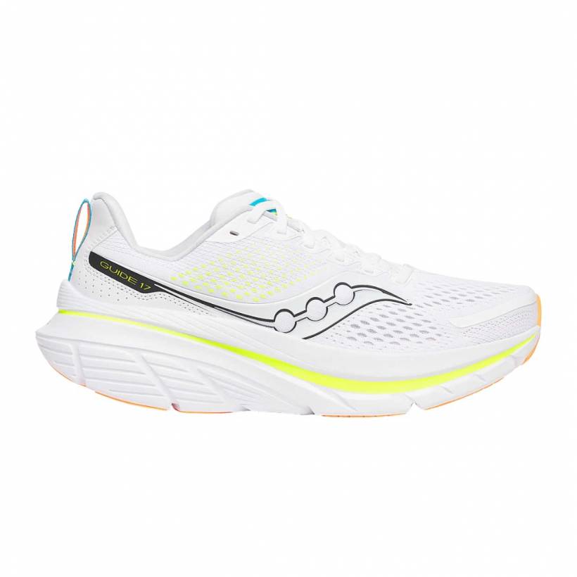 Chaussures Saucony Guide 17 Blanc Jaune