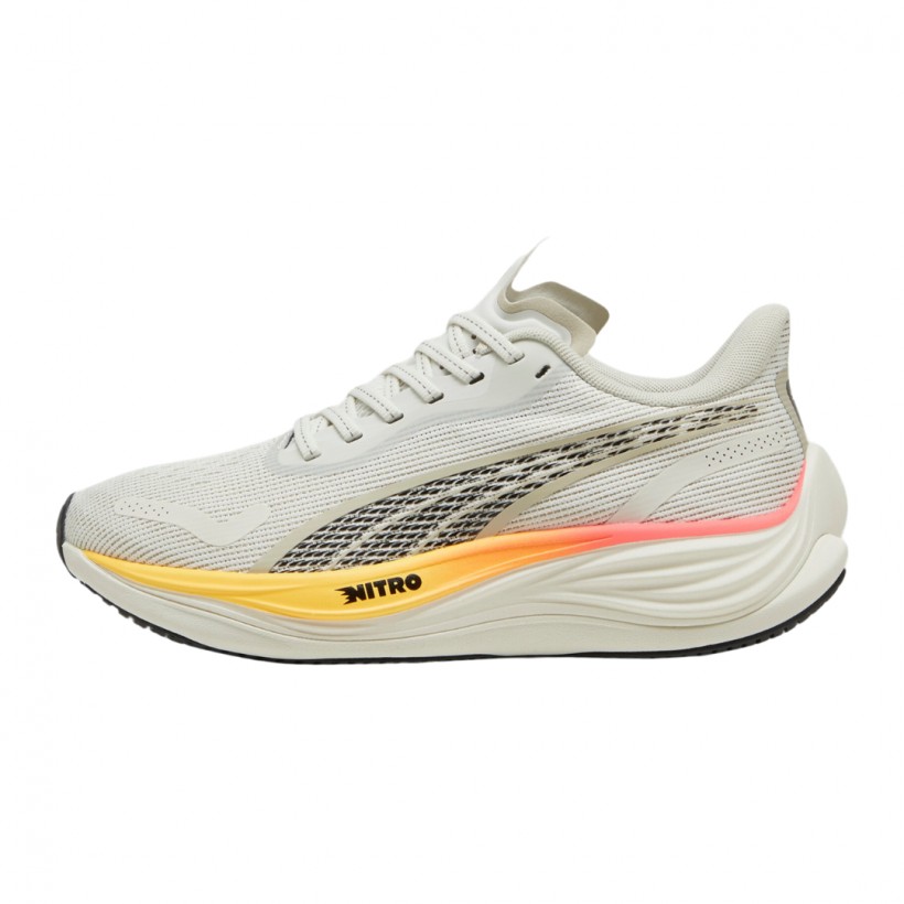 Zapatillas Puma Velocity Nitro 3 Gris Naranja  Mujer