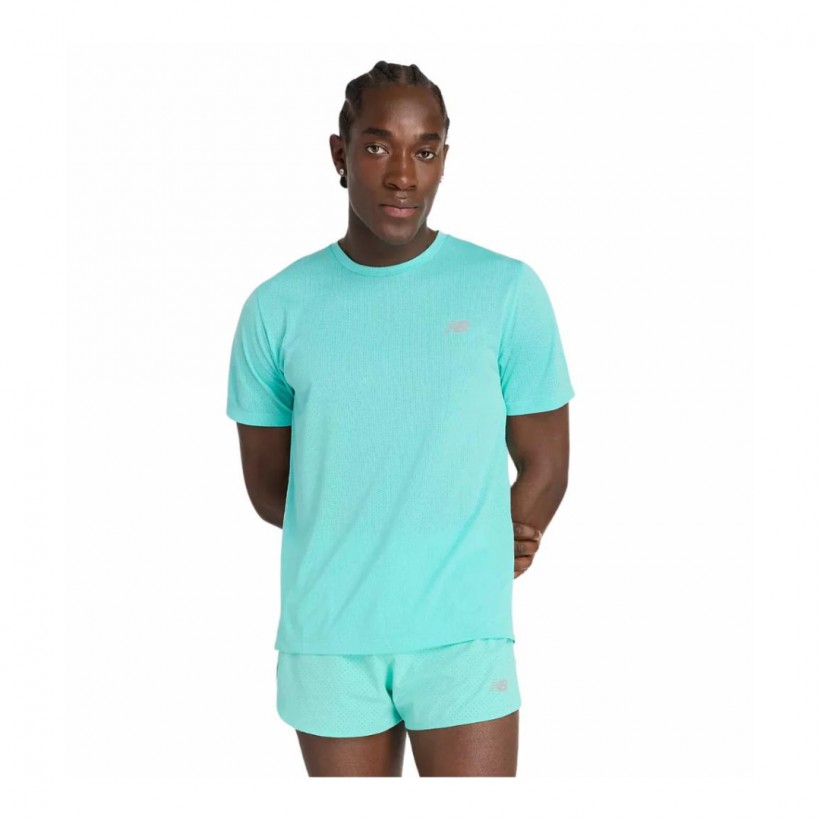 T-shirt New Balance Athletics manga curta azul