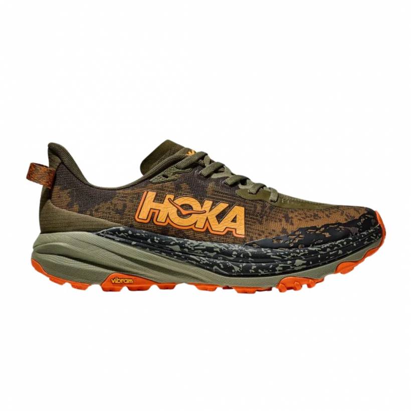 Hoka Speedgoat 6 Wide Braun Grün Schuhe
