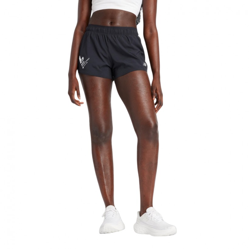 Pantalón Corto New Balance RC Maratón Valencia Negro Mujer