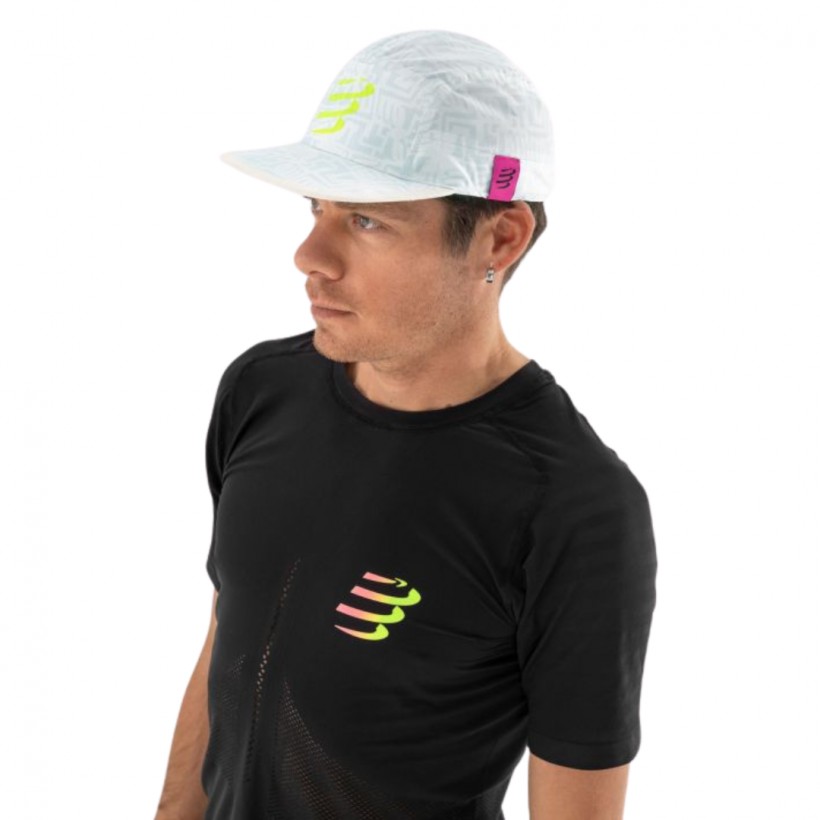 Gorra Compressport Panel Light Blanco Azul