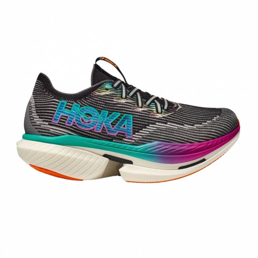 Ténis Hoka Cielo X1 Preto Azul Rosa Unissex