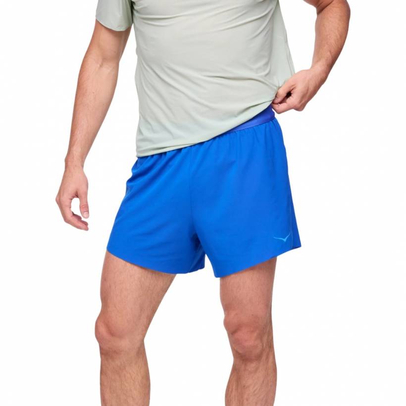 Pantalón Corto Hoka Glide con Forro 13cm Azul
