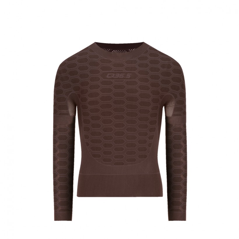Brązowy T-shirt z długim rękawem Q36.5 Base Layer 3