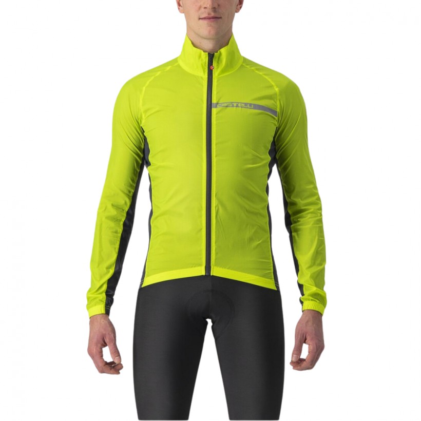Jaqueta Castelli Squadra Stretch Manga Longa Amarelo Cinza