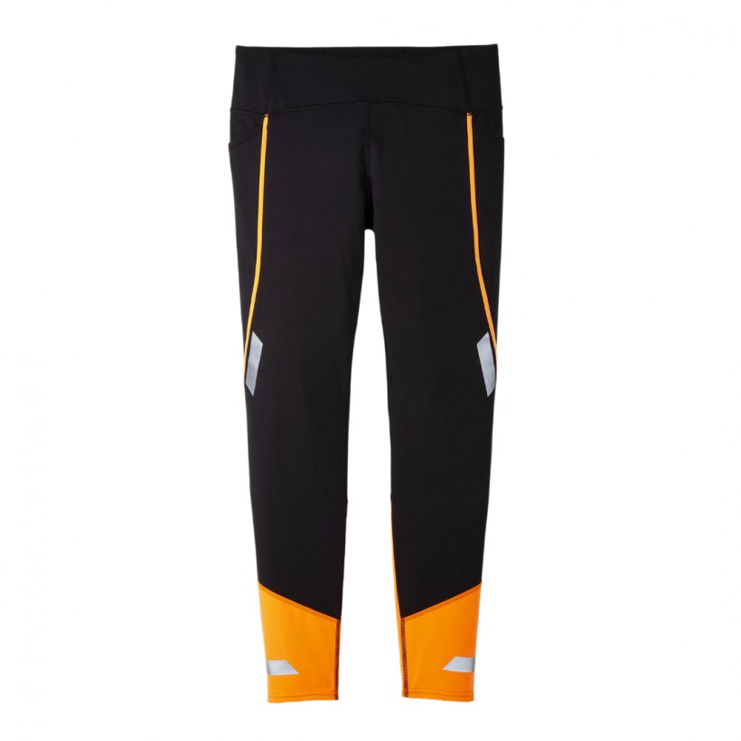Calças Brooks Run Visible Tight 2.0 Preto Laranja Feminina