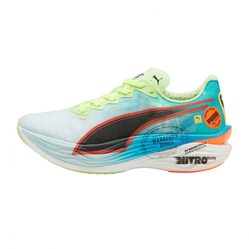 Scarpe Puma Deviate NITRO Elite 3 Blu Verde  da donna