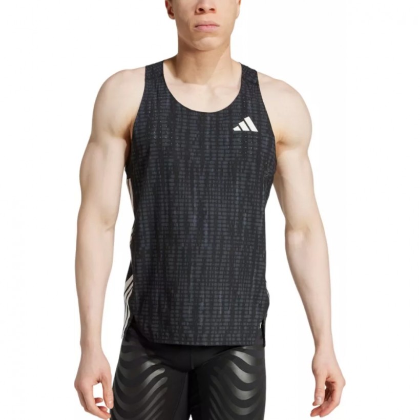 Ärmelloses Adidas Adizero-Shirt Schwarz