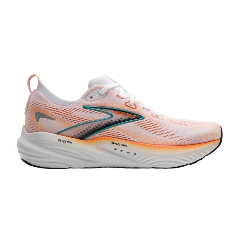Zapatillas Brooks Glycerin 22 Naranja Blanco SS25