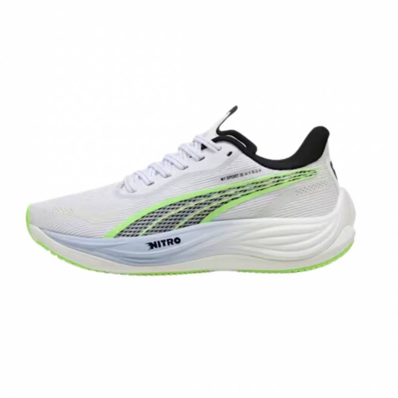 Ténis Puma Velocity Nitro 3 Hyrox Branco Verde SS25 Mulher