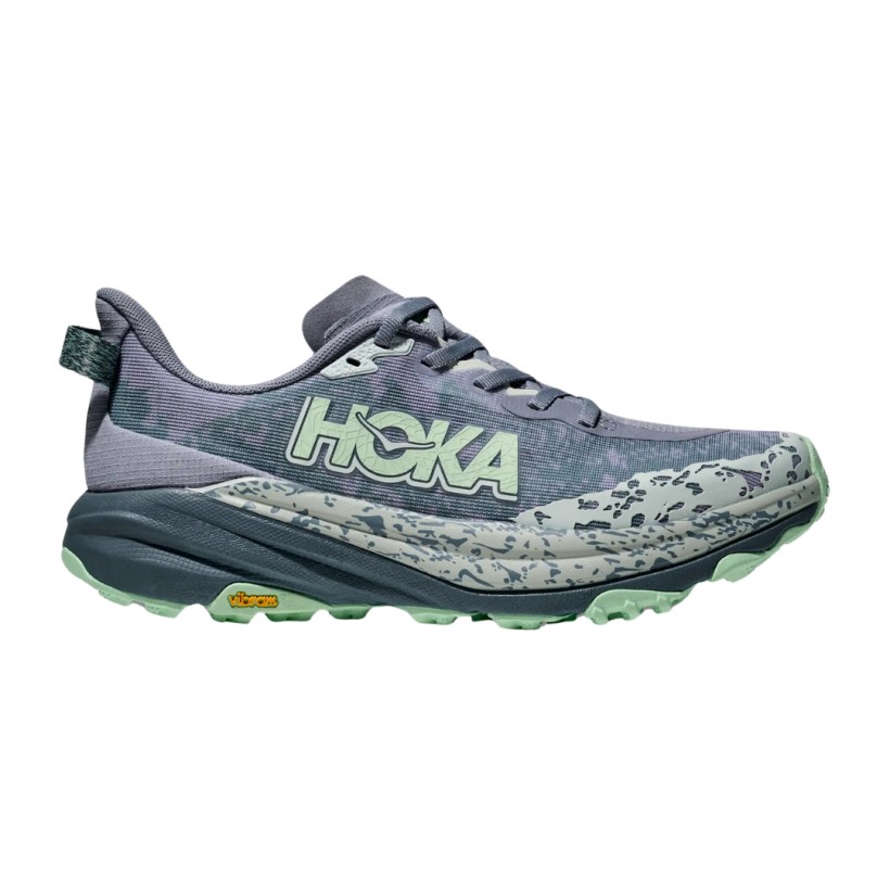 Hoka Speedgoat 6 Schuhe Grau Grün SS25 Damen