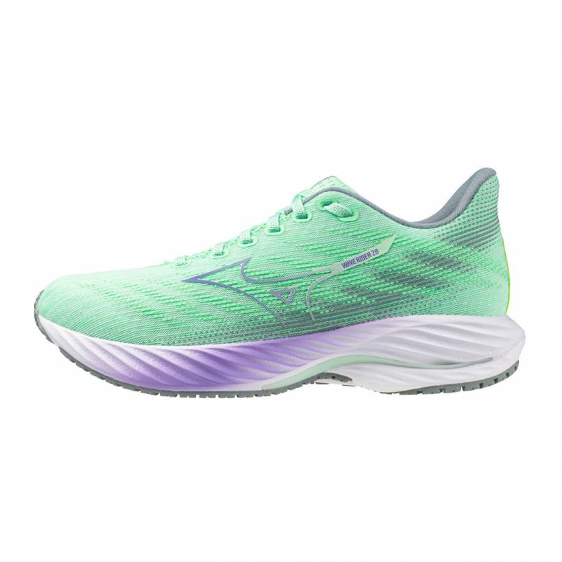 Chaussures Mizuno Wave Rider 28 Vert Violet SS25 Femme