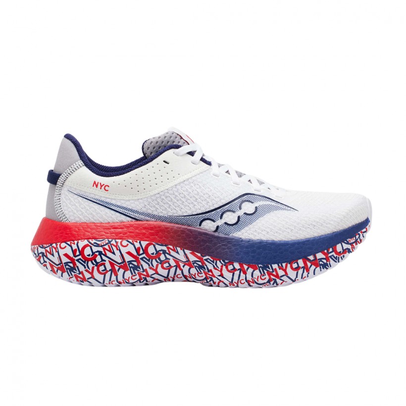 Chaussures Saucony Kinvara Pro NYC Blanc Rouge Femme