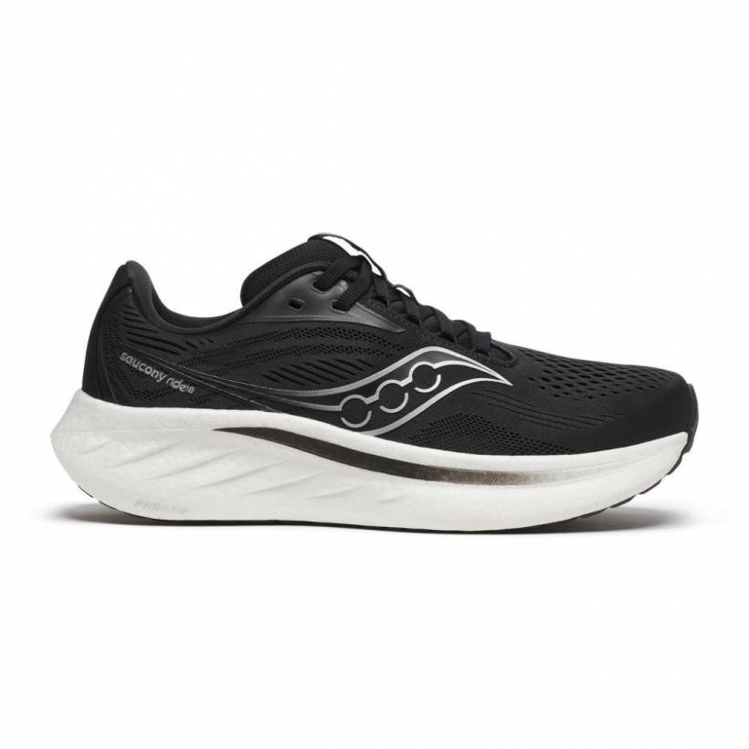Zapatillas Saucony Ride 18 Negro Blanco SS25 Mujer