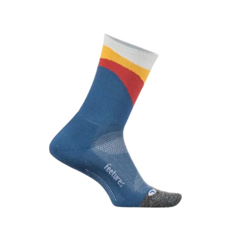 Calcetines Feetures Elite Ultra Light Mini Crew Blau Rot Gelb