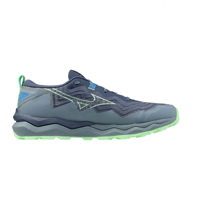 Mizuno Wave Daichi 9 Grau Blau SS25 Schuhe