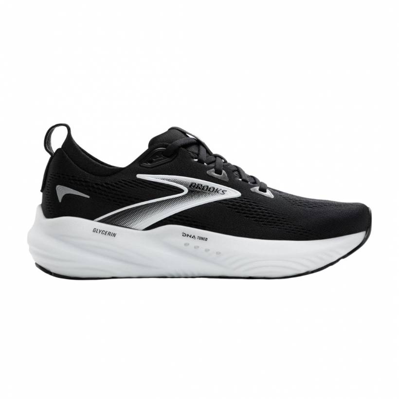 Ténis Brooks Glycerin 22 Preto Branco SS25