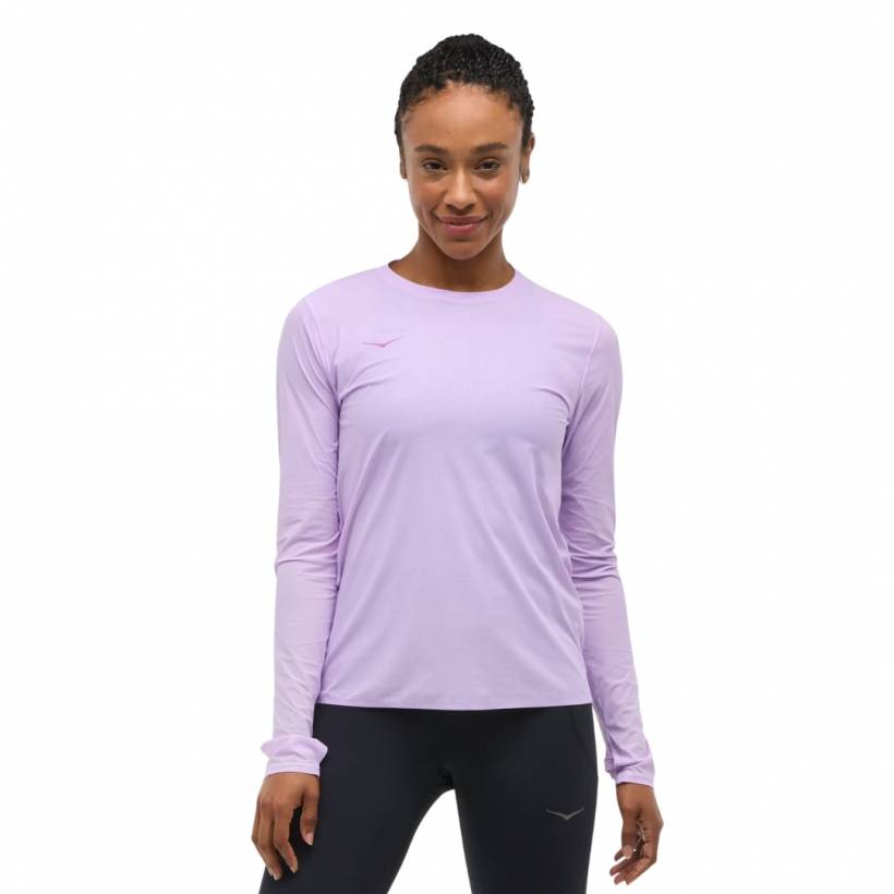 T-shirt Hoka Airolite Manches Longues Violet Rose Femme