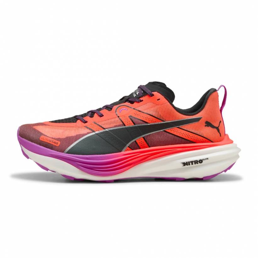Ténis Puma Deviate Nitro Elite Trail Vermelho Roxo SS25