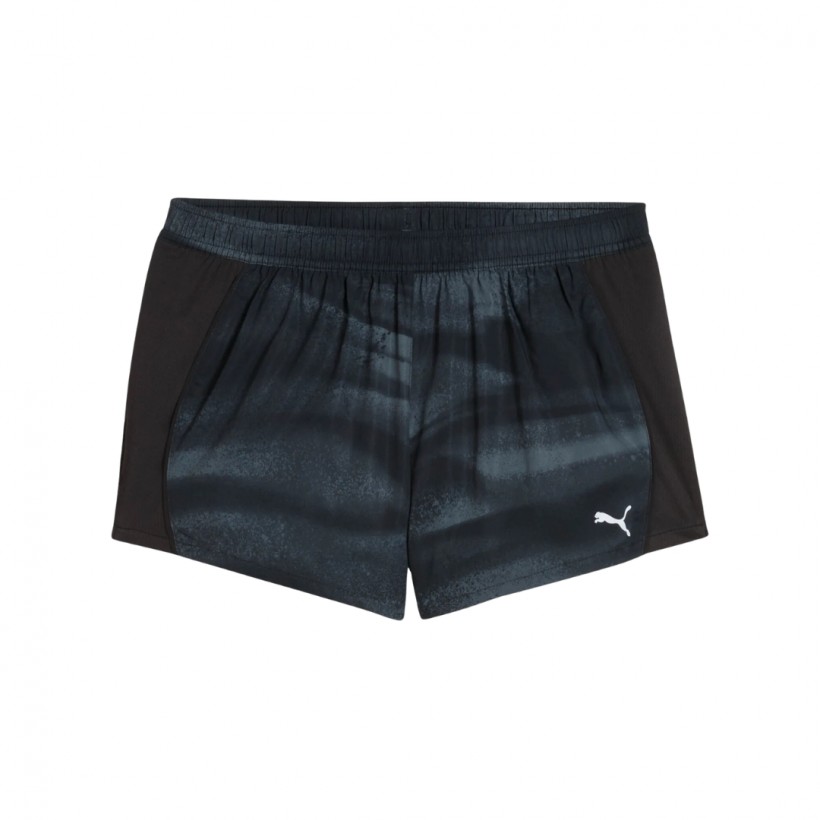 Short Puma Run Velocity All-Over Print 3" Preto Feminino