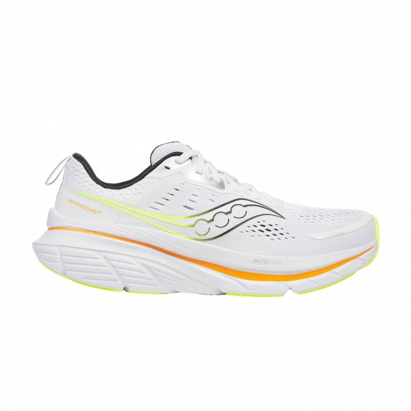 Saucony Guide 18 Schuhe Weiß Gelb SS25