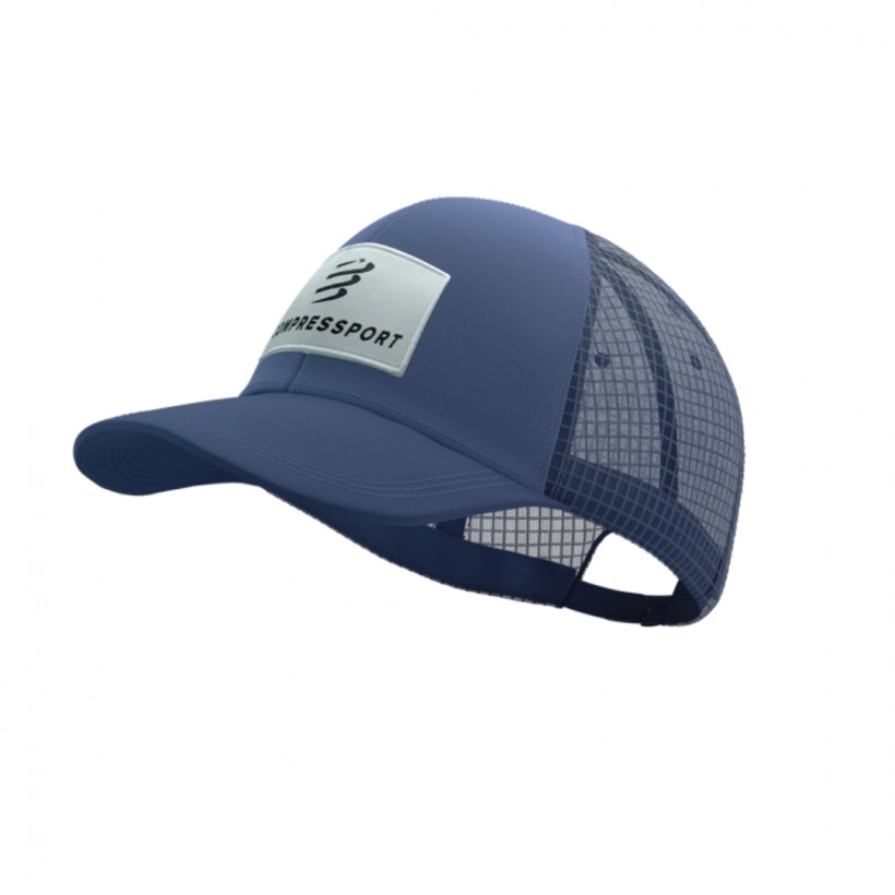 Gorra Compressport Trucker 6P Cap Azul Blanco