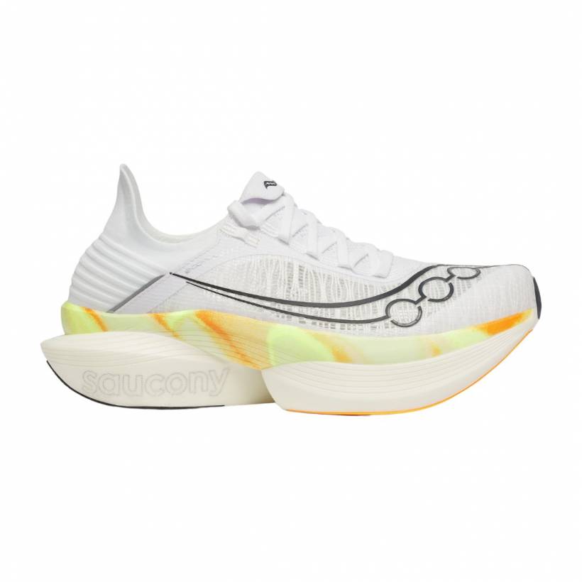 Ténis Saucony Endorphin Elite 2 Branco Amarelo SS25 Unissex