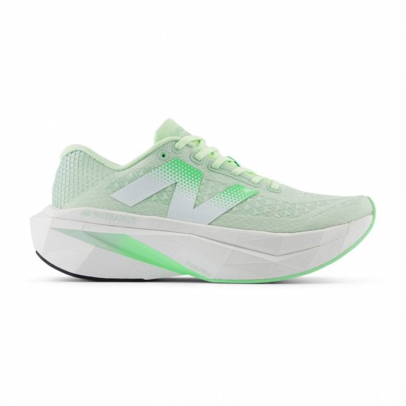 Zapatillas New Balance FuelCell SuperComp Trainer v3 Verde Blanco SS25